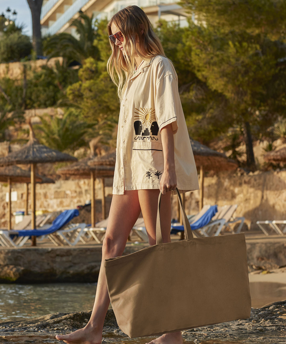 Oversized canvas tote bag