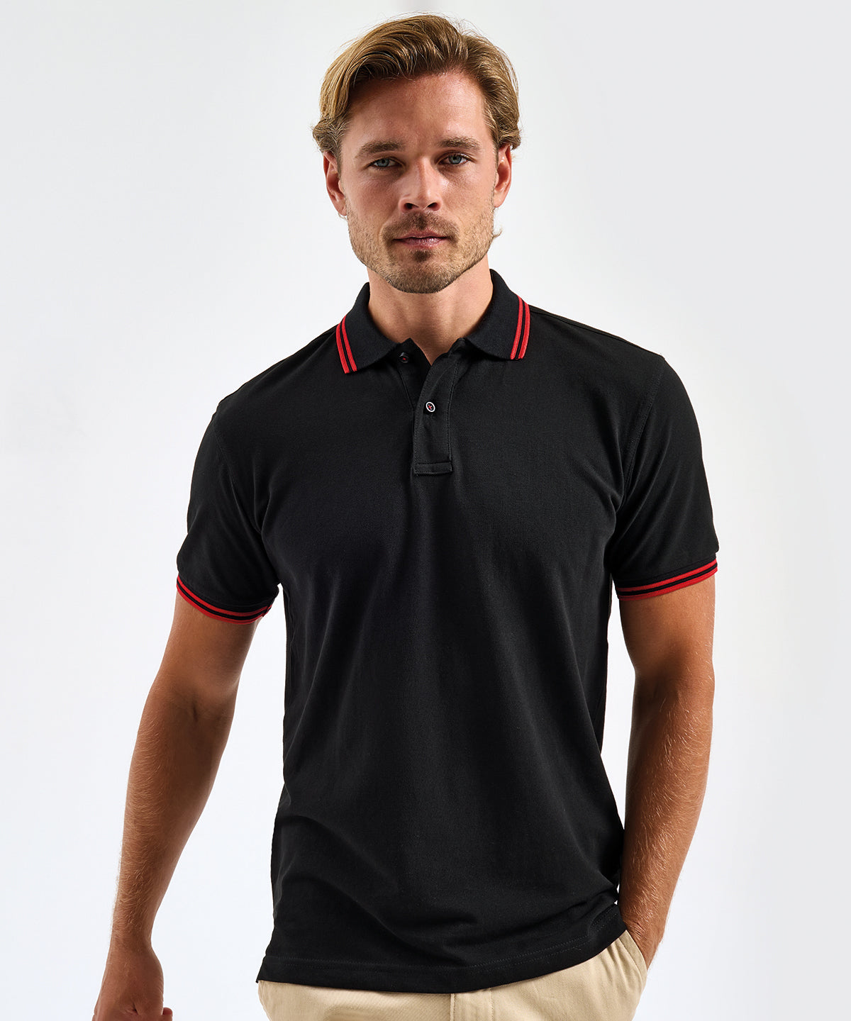Men's classic fit tipped polo