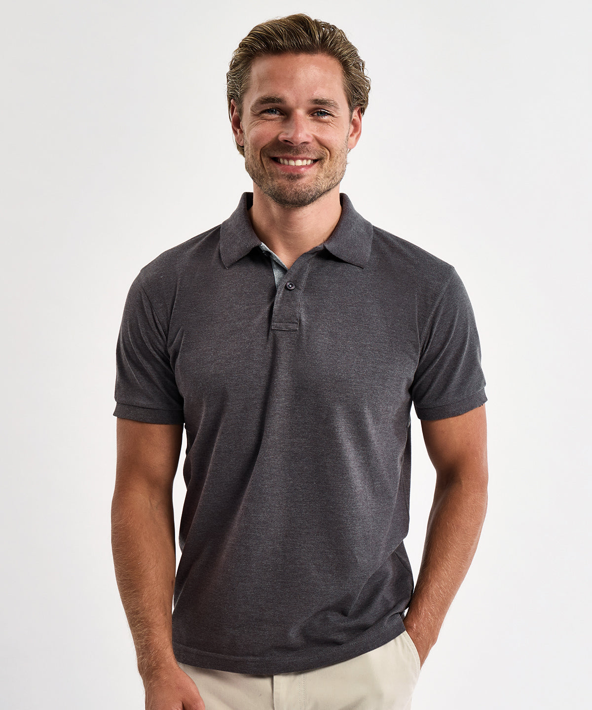 Men's classic fit contrast polo