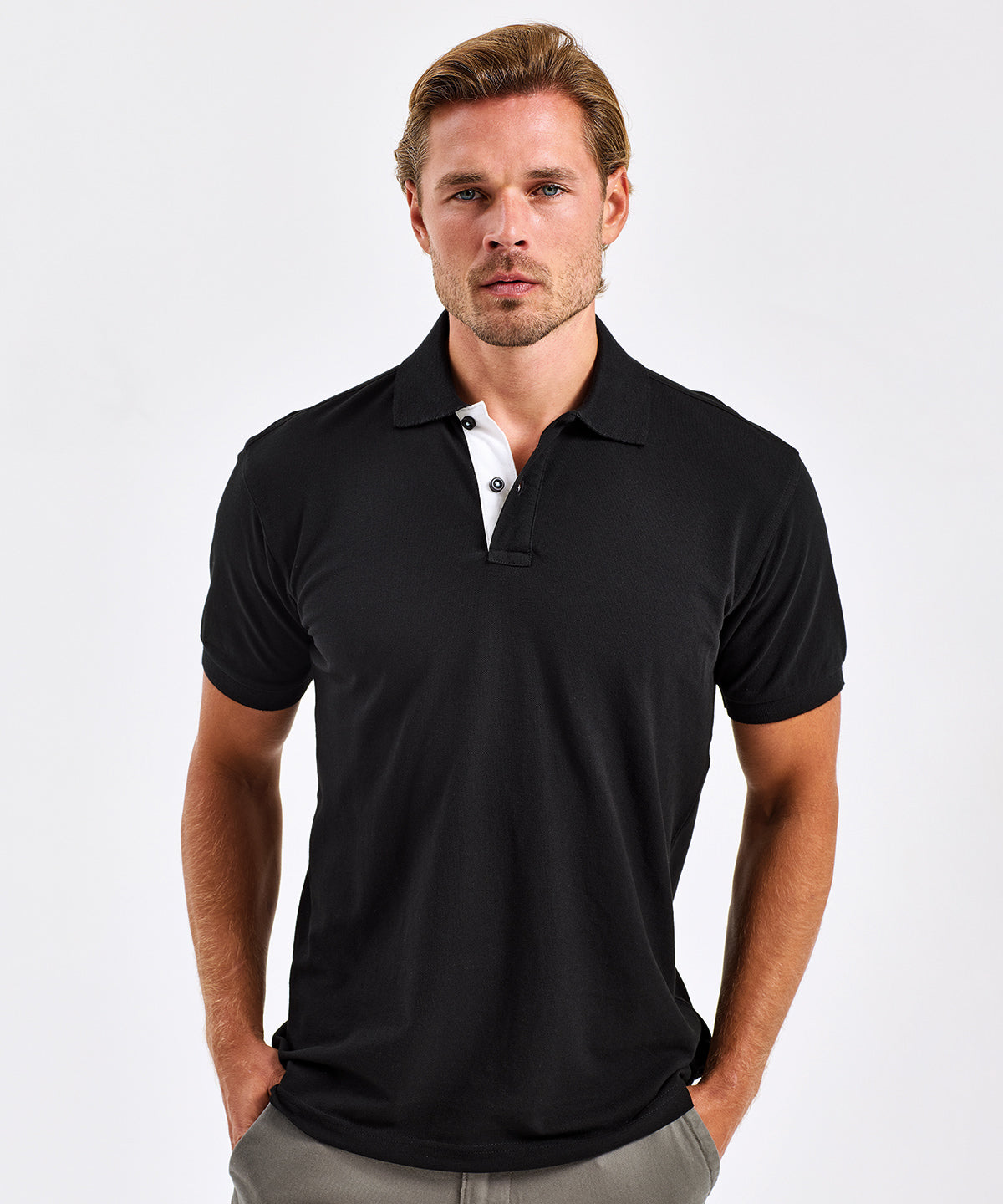 Men's classic fit contrast polo