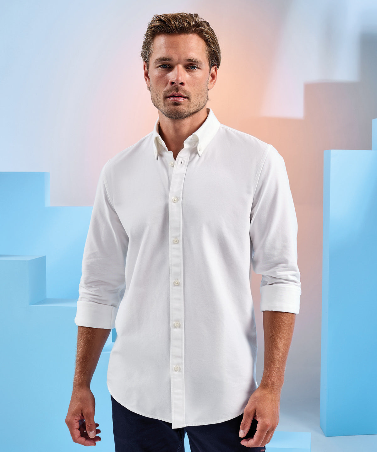 Men’s cotton long sleeve Oxford shirt