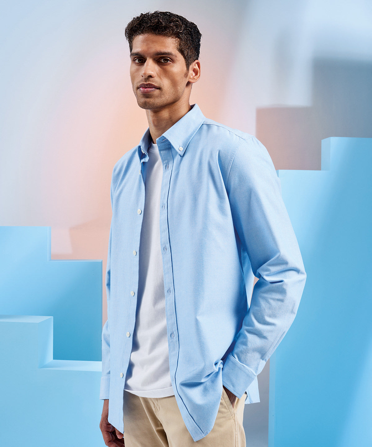 Men’s cotton long sleeve Oxford shirt