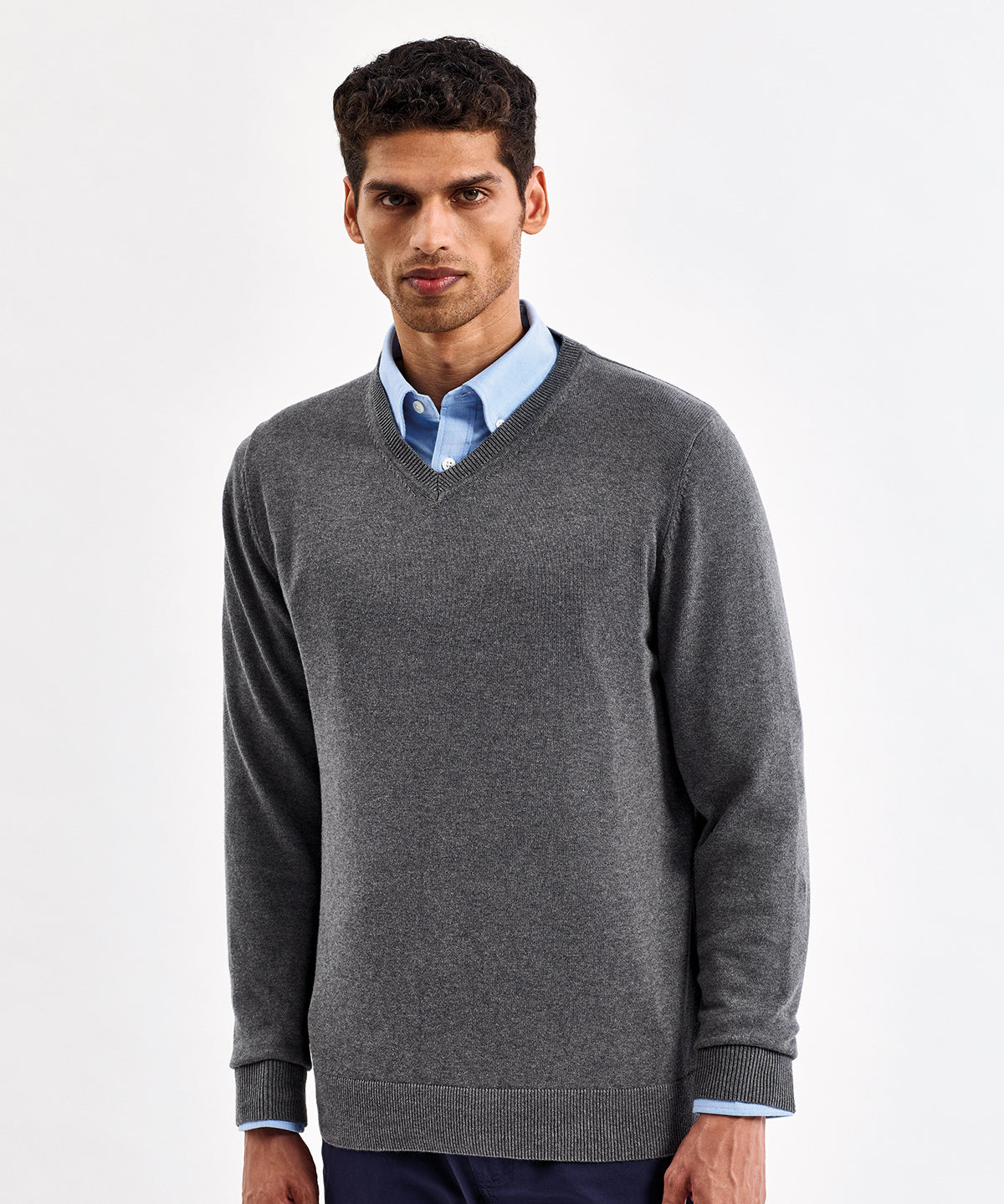 Men's cotton blend v-neck sweater