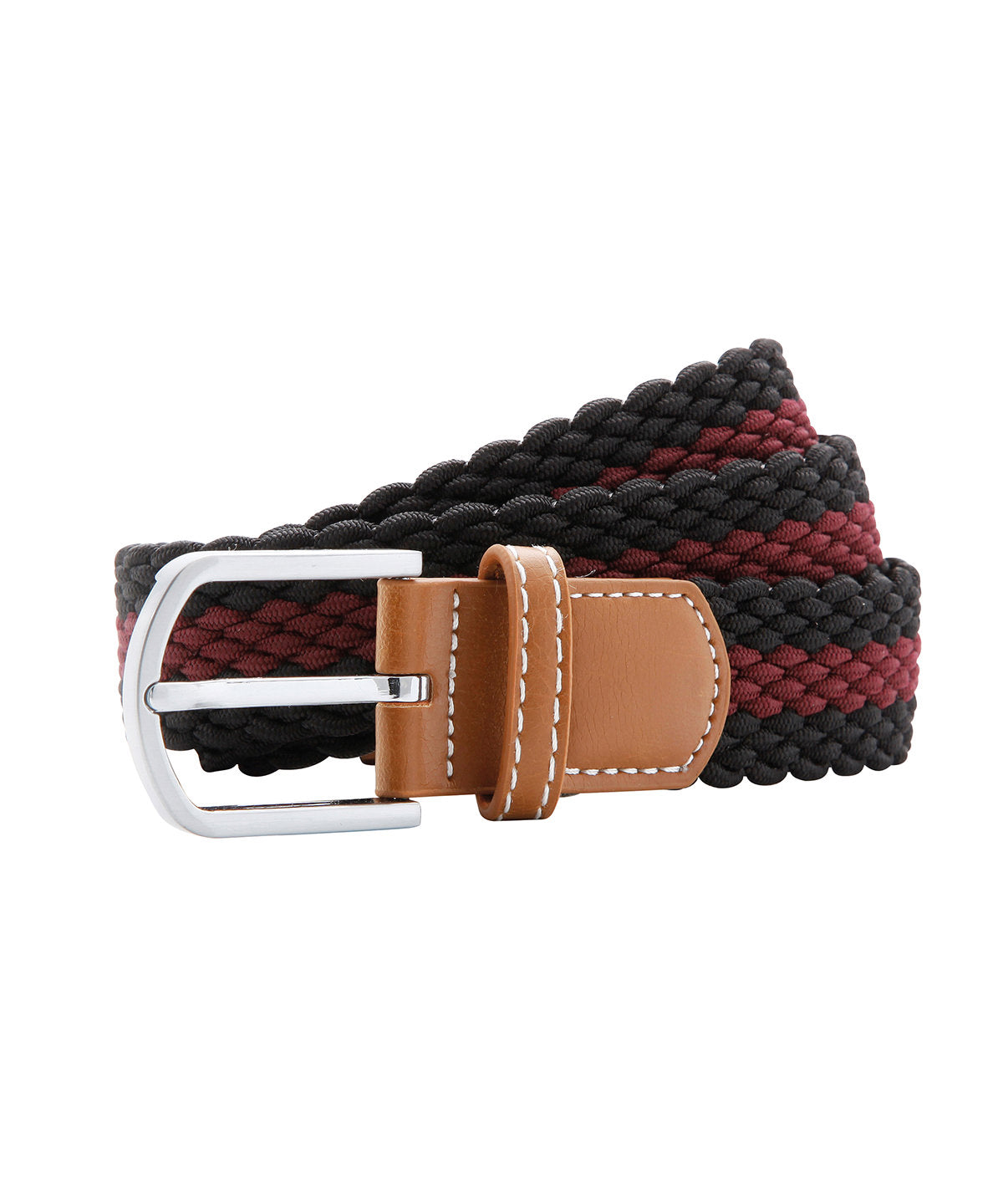 Two-colour stripe braid stretch belt