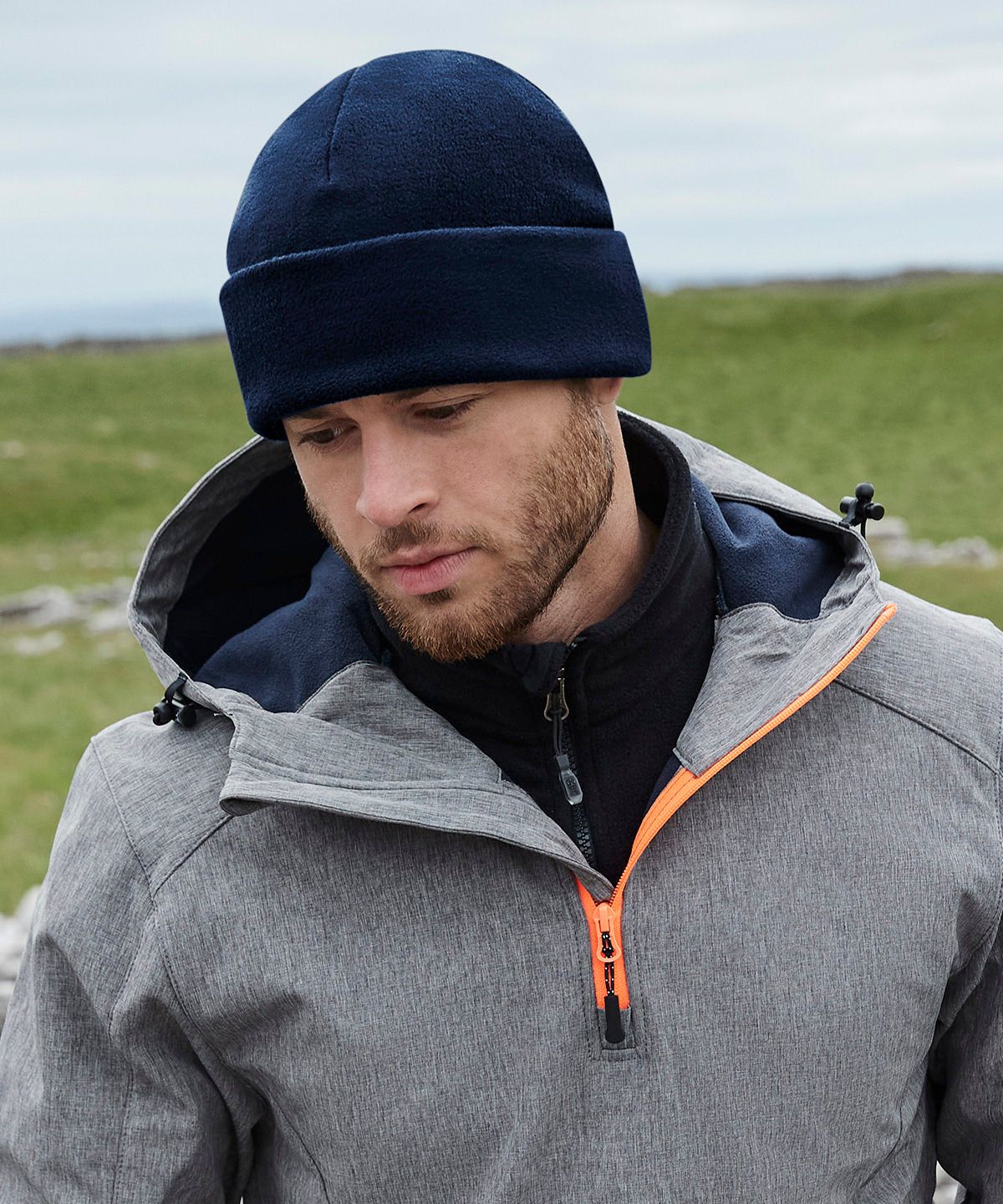 Recycled fleece cuffed beanie