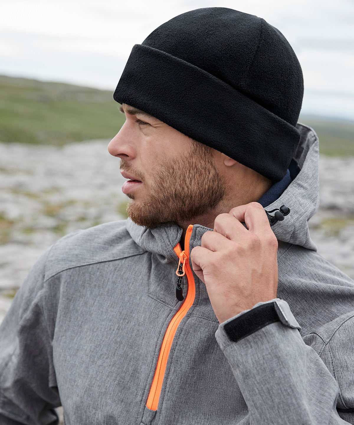 Recycled fleece cuffed beanie