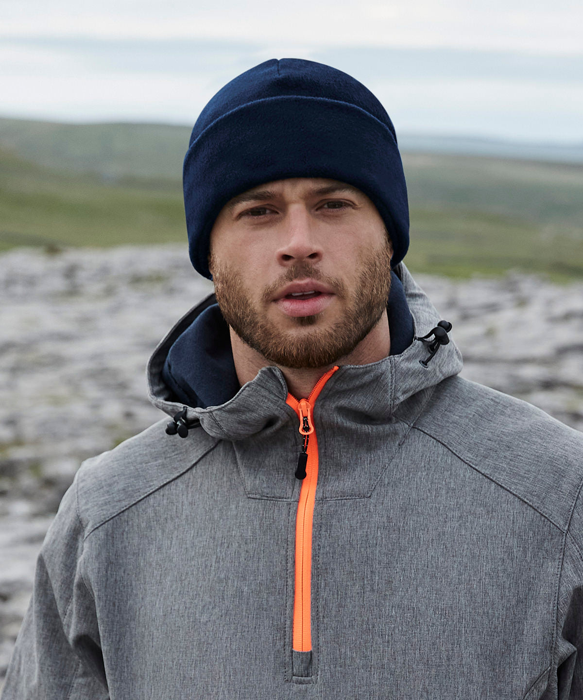 Recycled fleece cuffed beanie