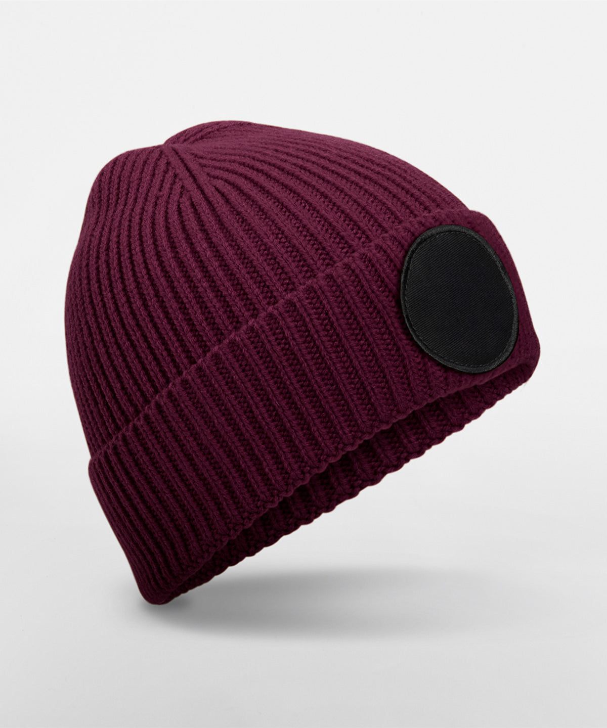 Circular fashion patch beanie