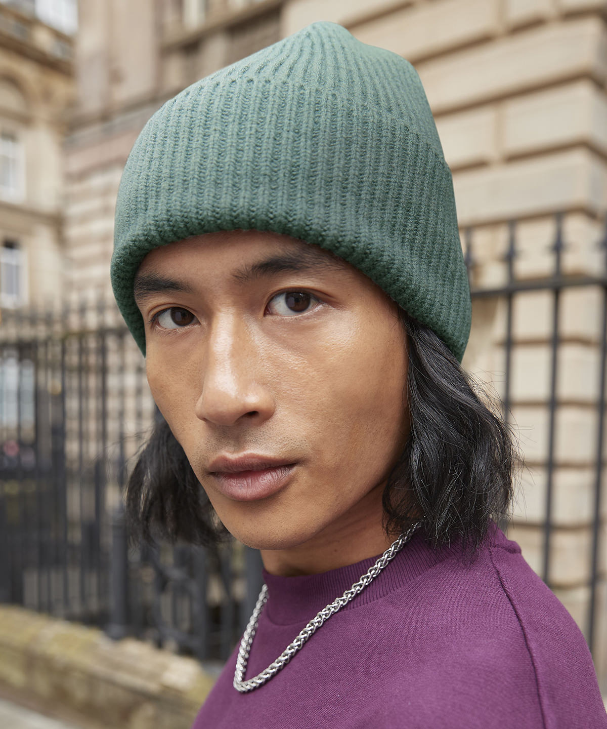 Oversized cuffed beanie