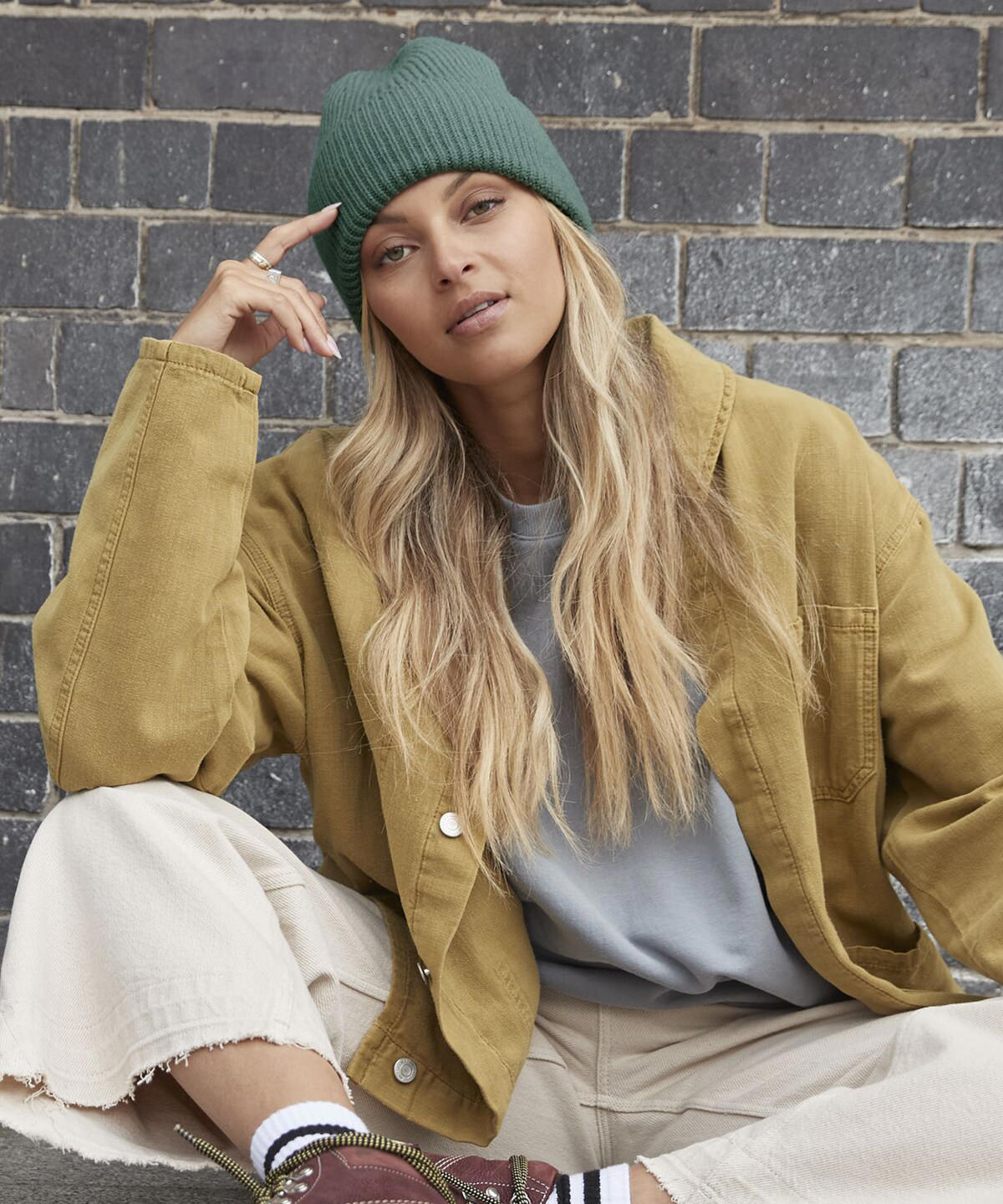 Oversized cuffed beanie