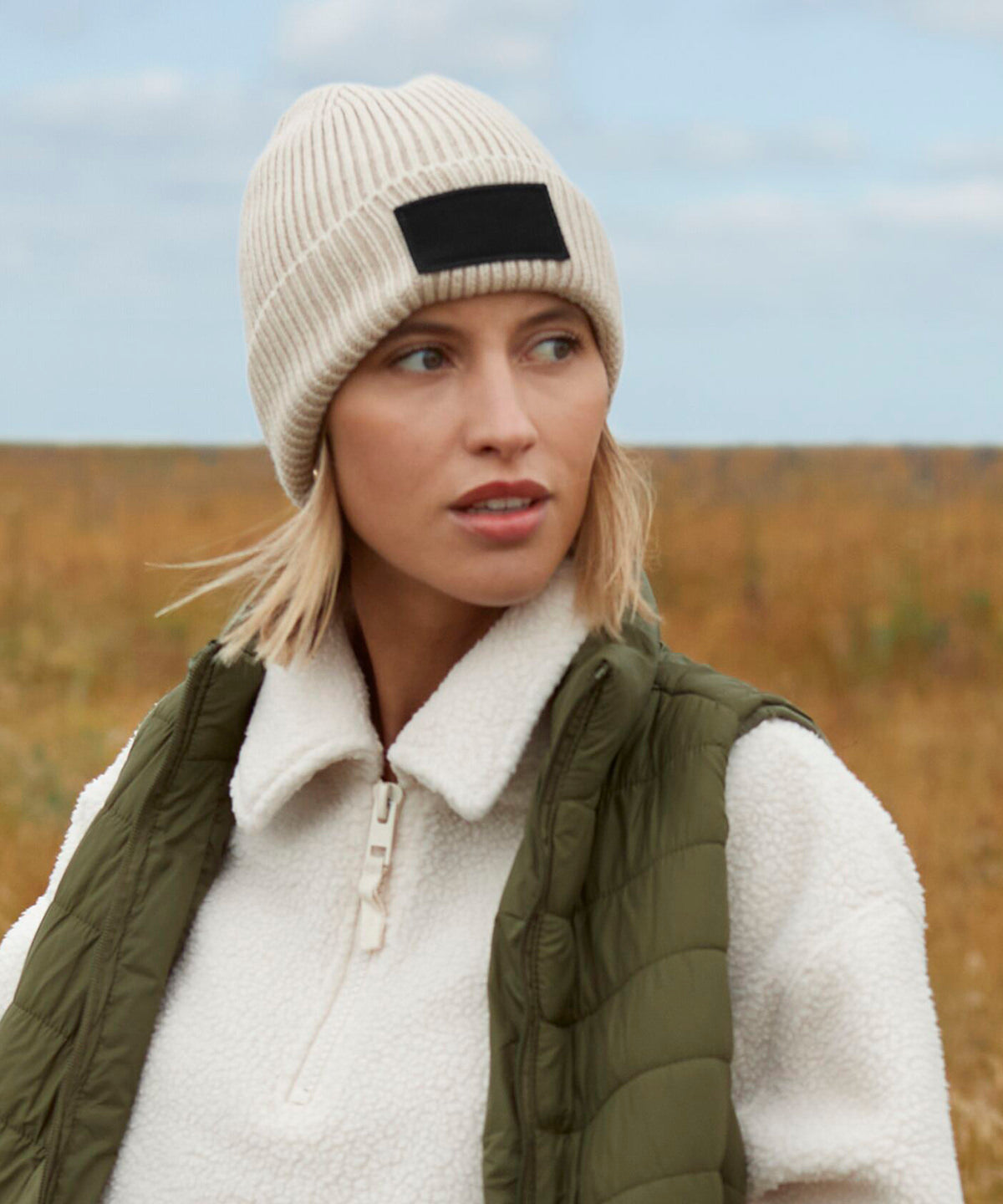 Fashion patch beanie