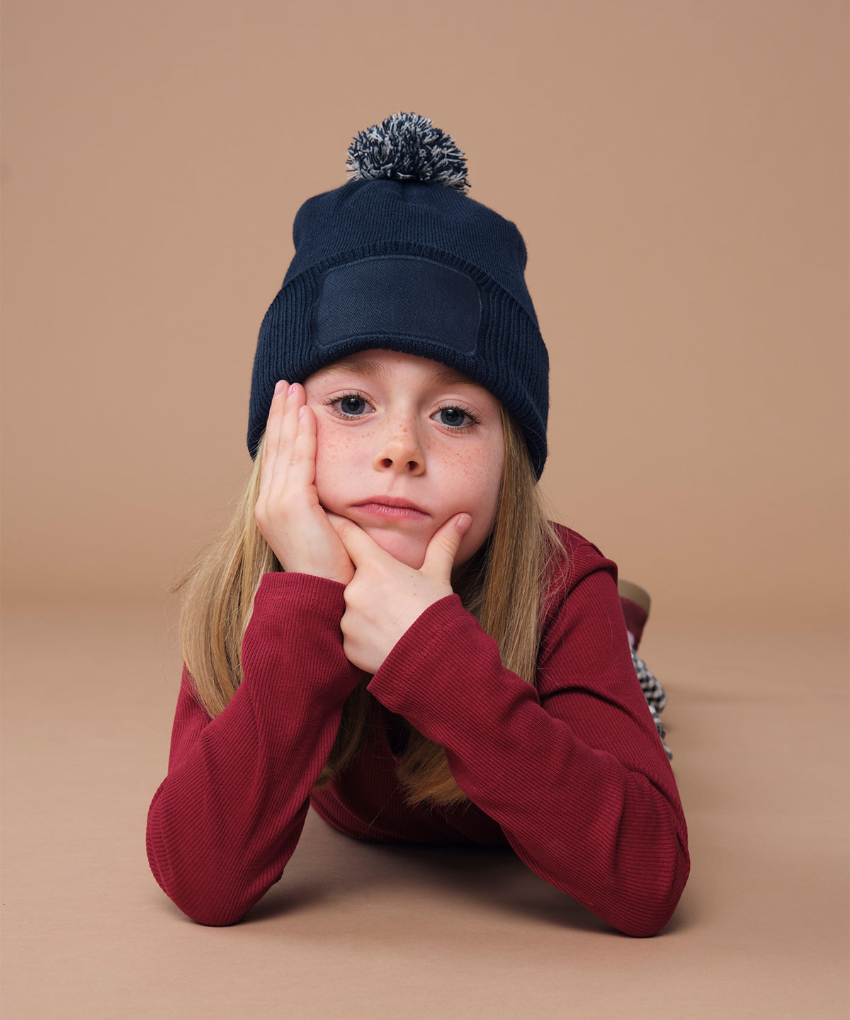 Kids snowstar patch beanie
