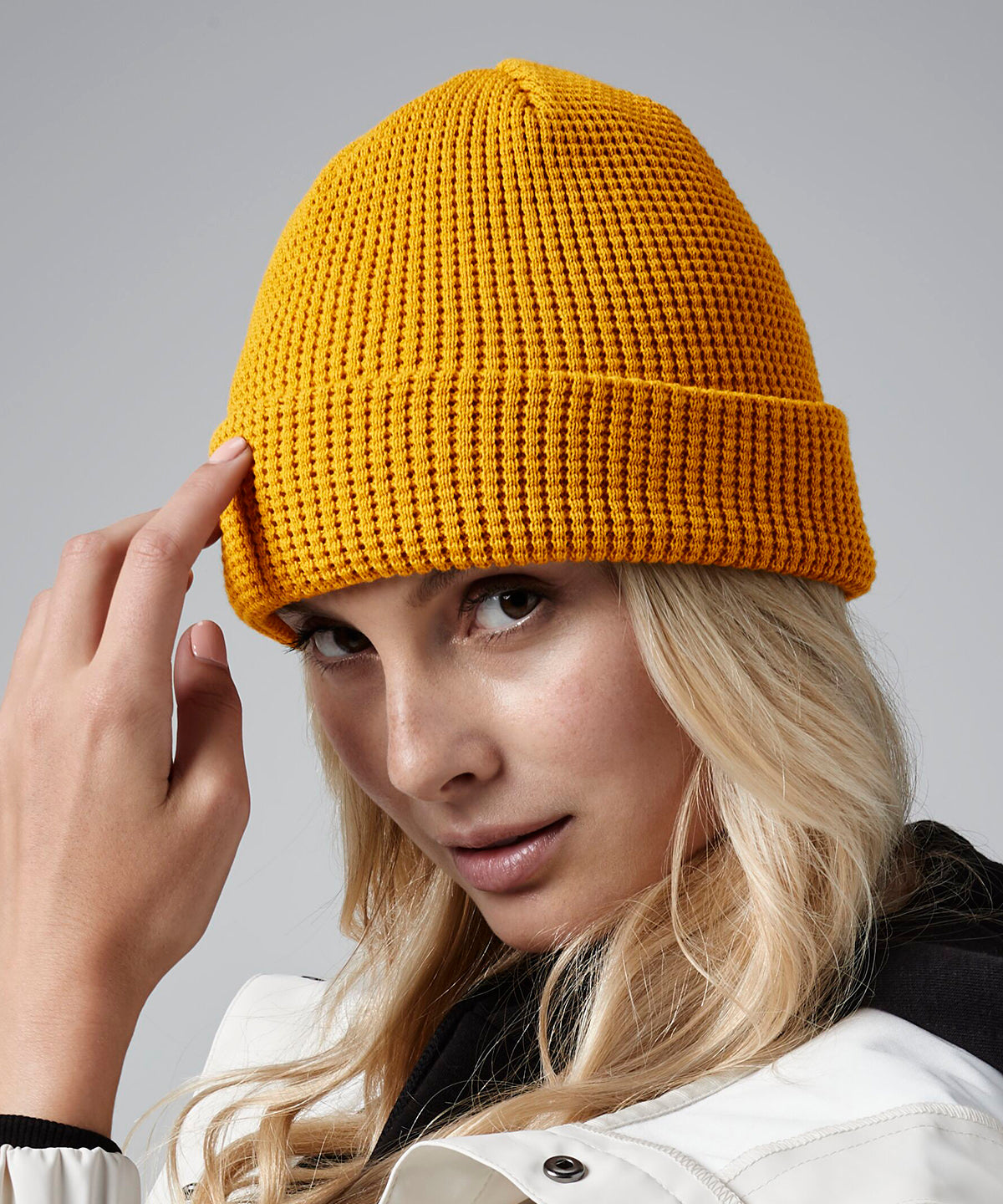 Organic cotton waffle beanie