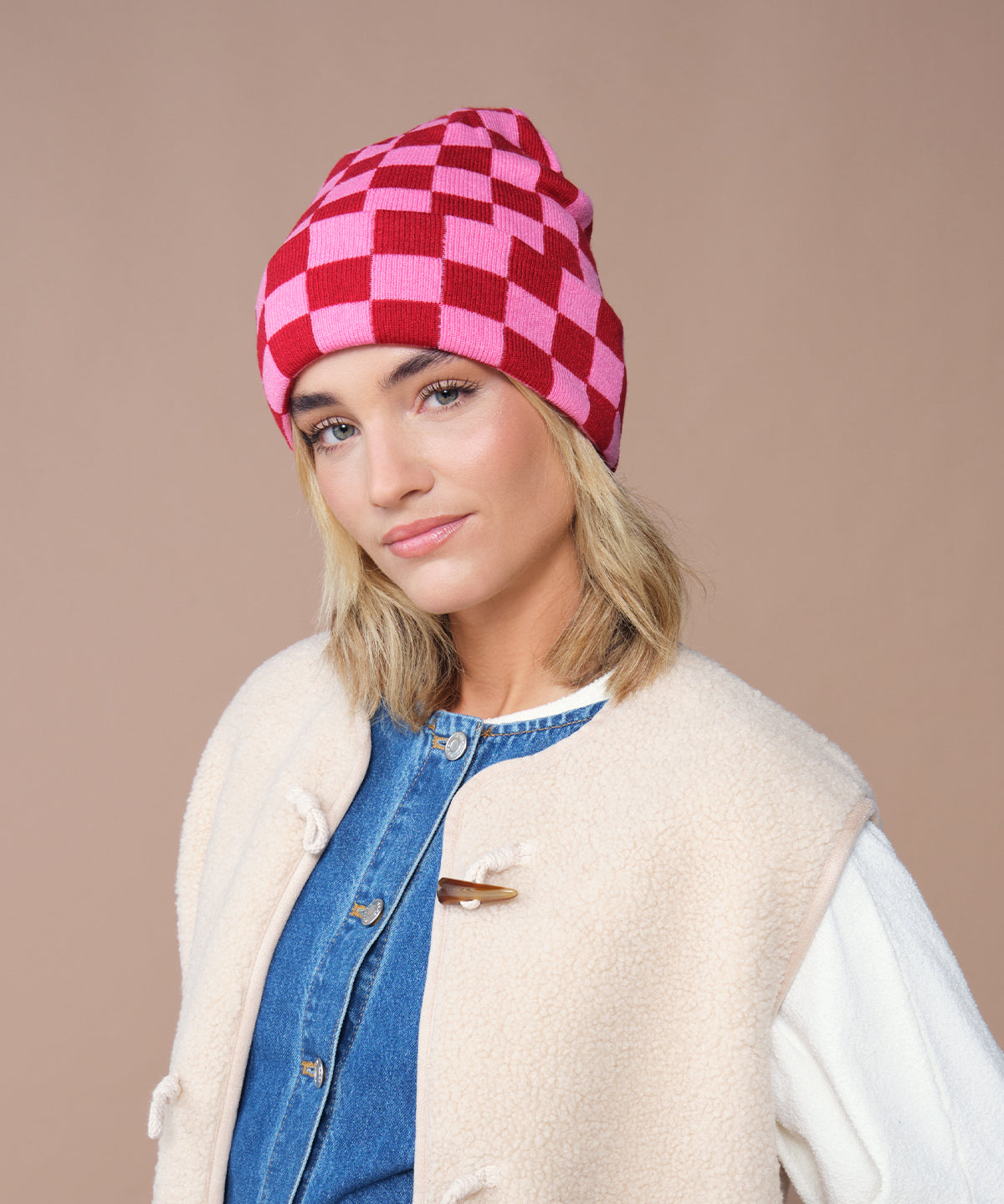 Checkerboard beanie