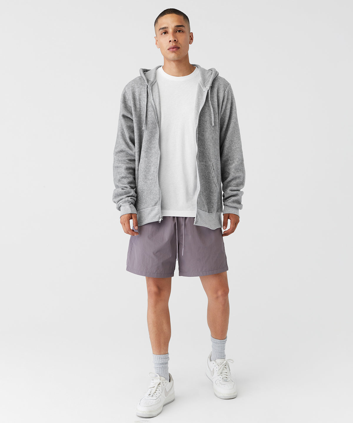 Unisex sueded fleece full-zip hoodie