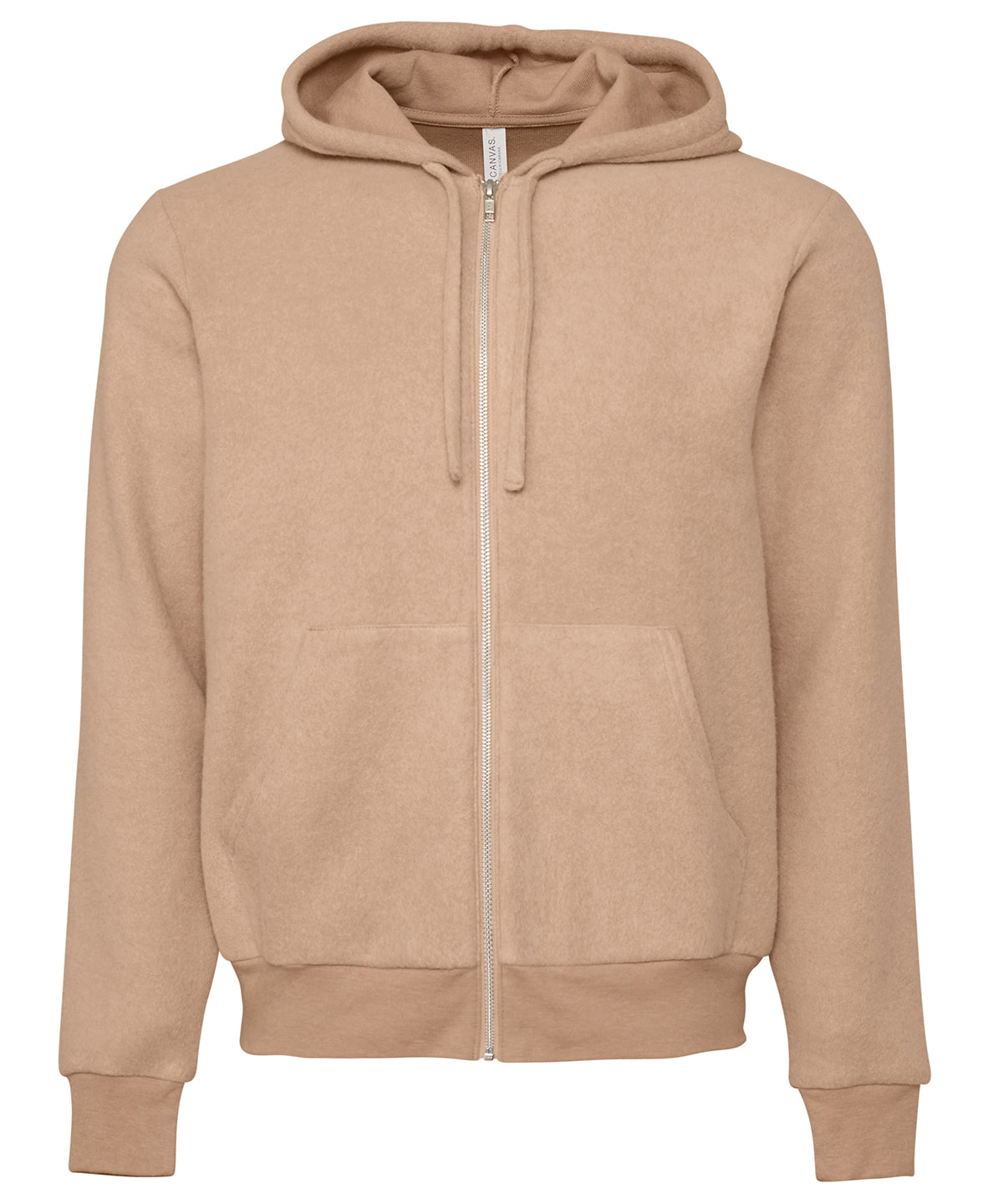 Unisex sueded fleece full-zip hoodie