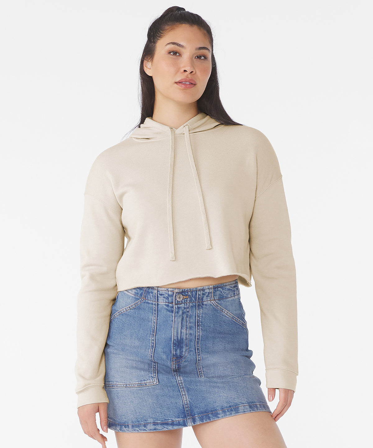 Women's cropped fleece hoodie