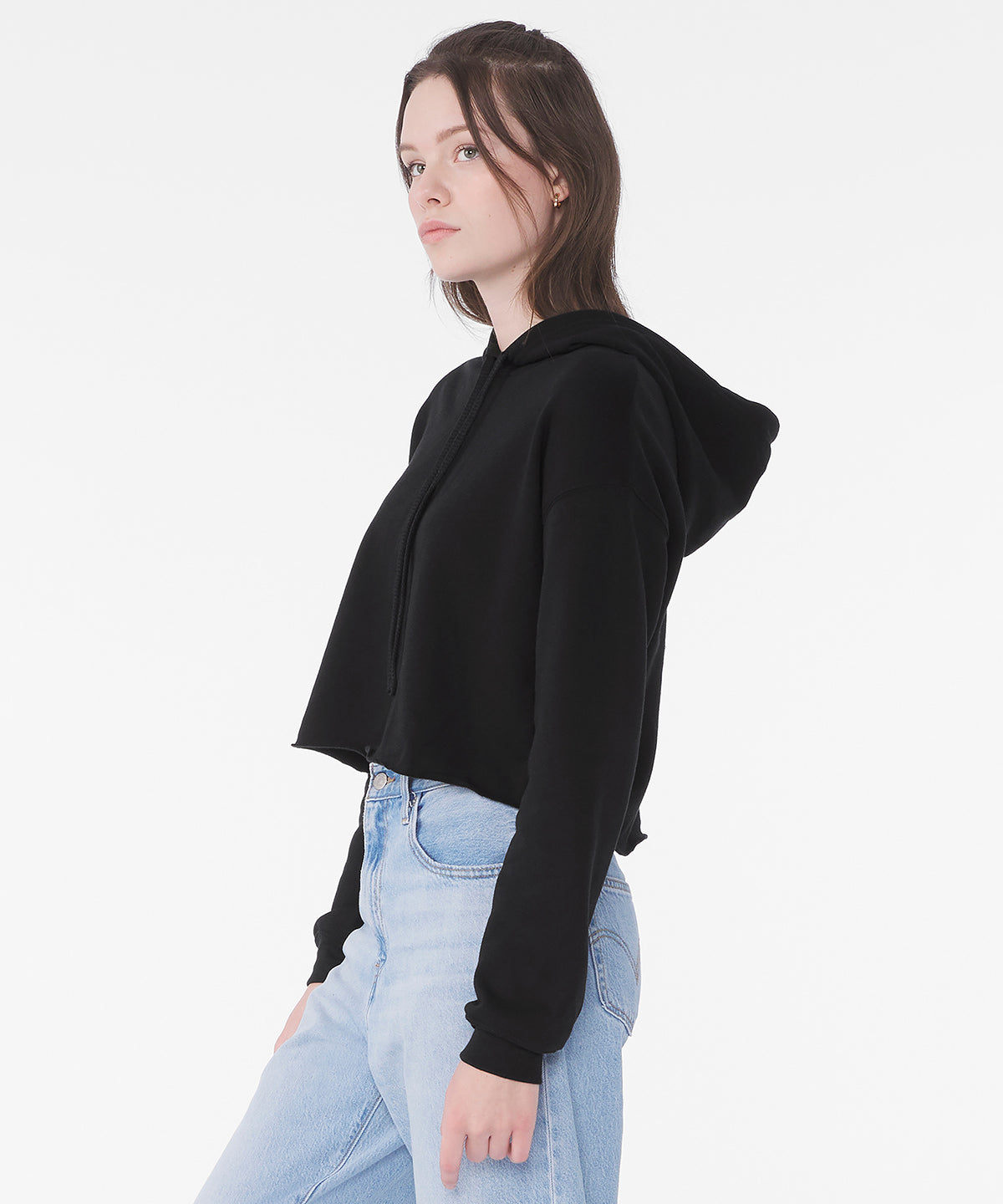 Women's cropped fleece hoodie