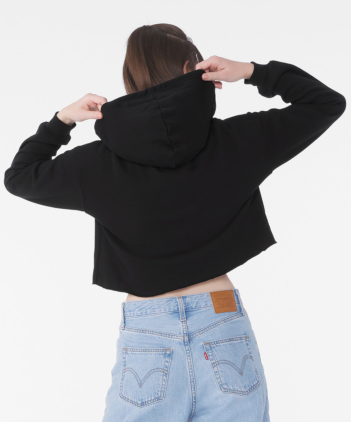Women's cropped fleece hoodie