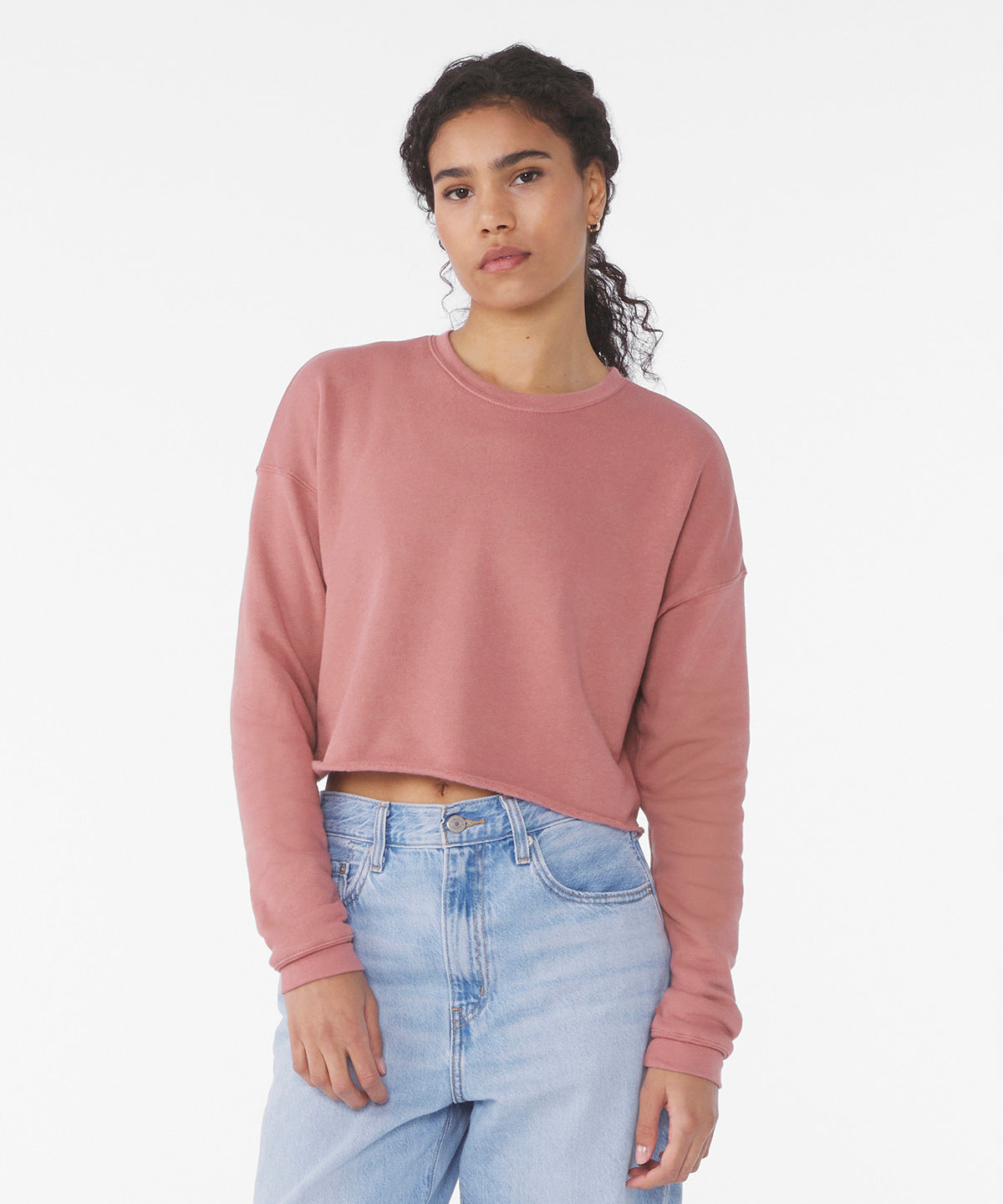 Women's cropped crew fleece