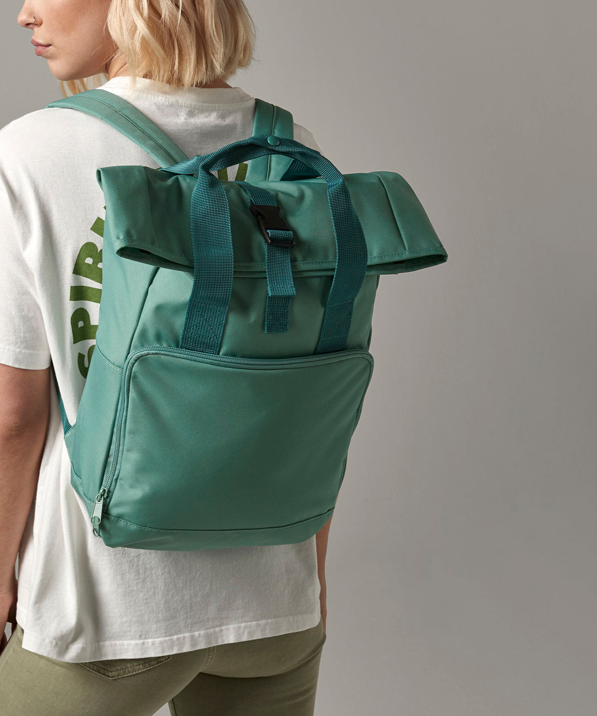 Twin handle roll-top backpack
