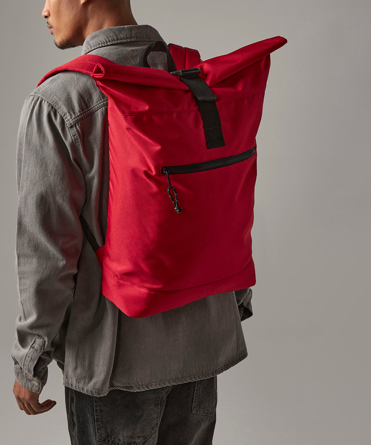 Recycled rolled-top backpack