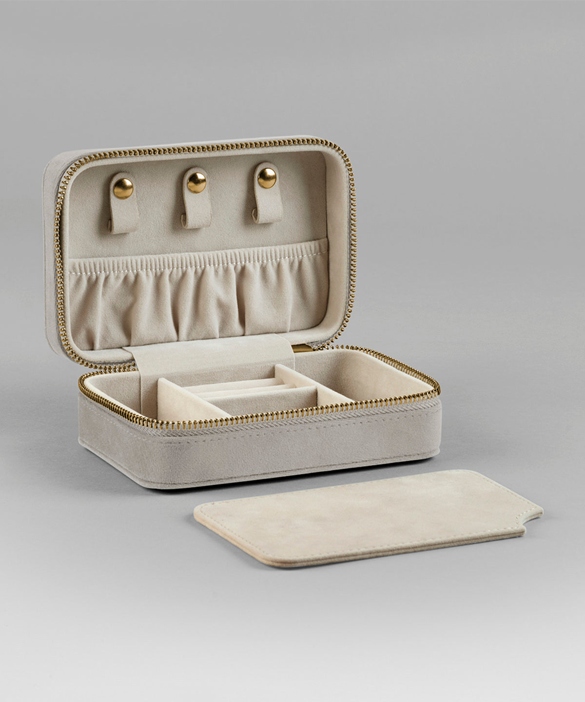 Velvet travel jewellery box