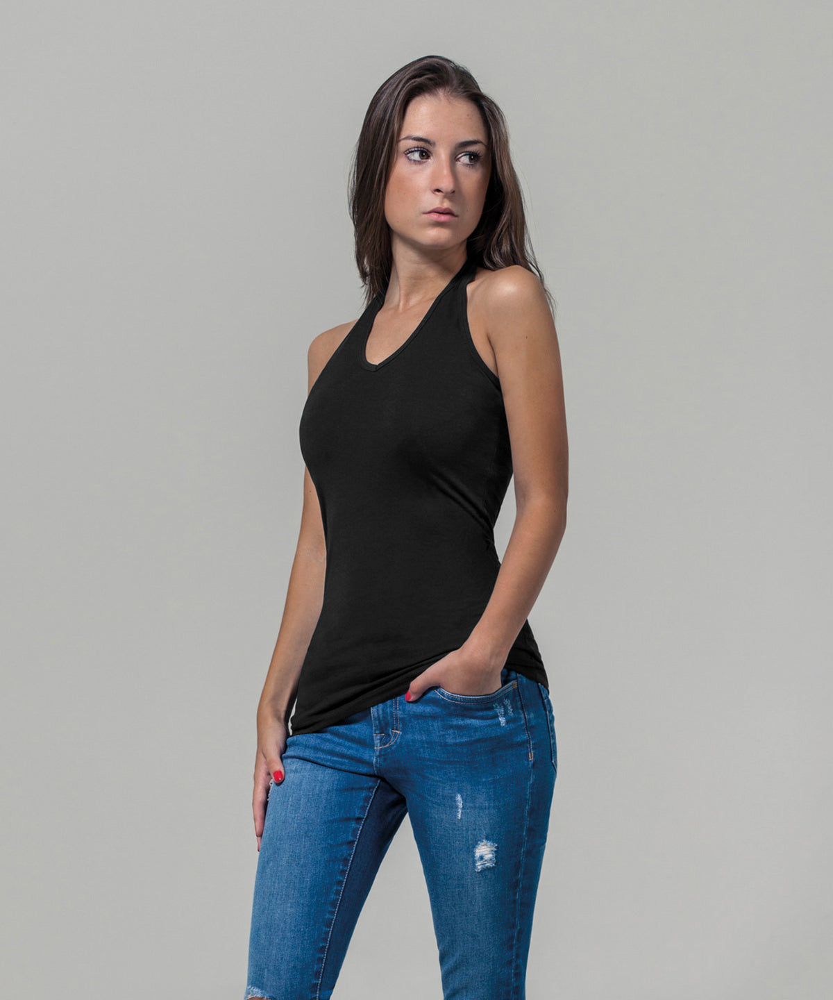 Women's neck holder shirt