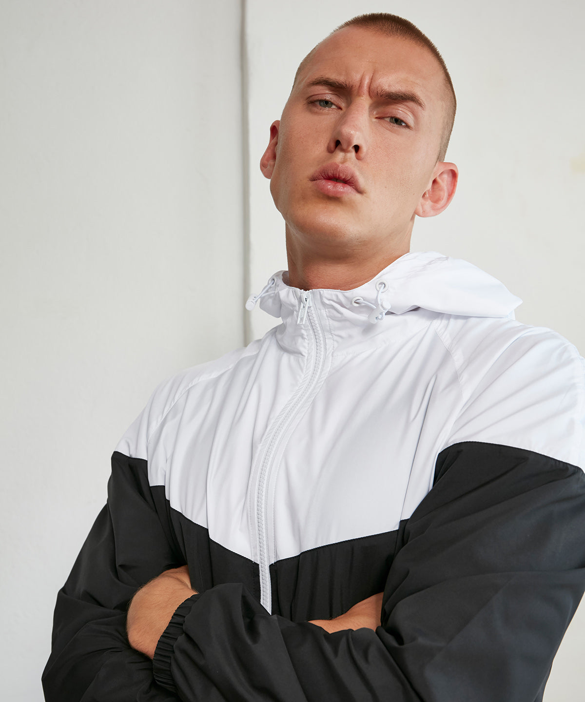 Two-tone tech windrunner jacket