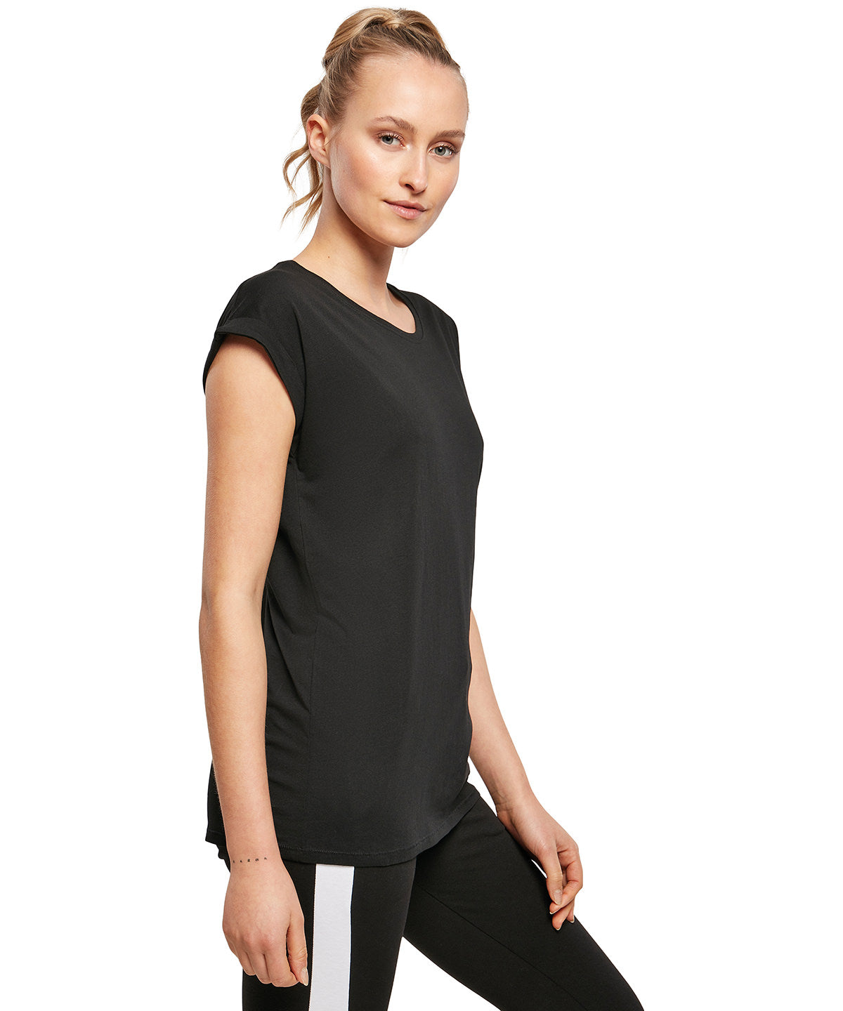 Women's organic extended shoulder tee