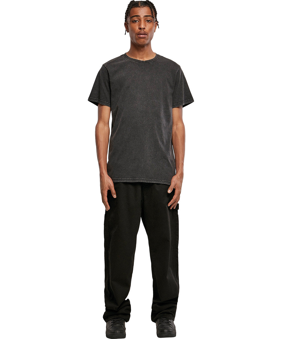 Acid washed round neck tee