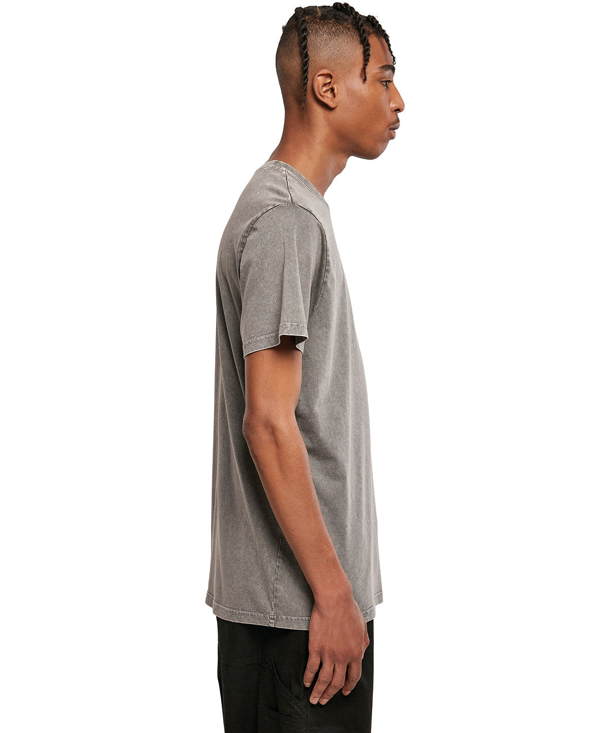 Acid washed round neck tee