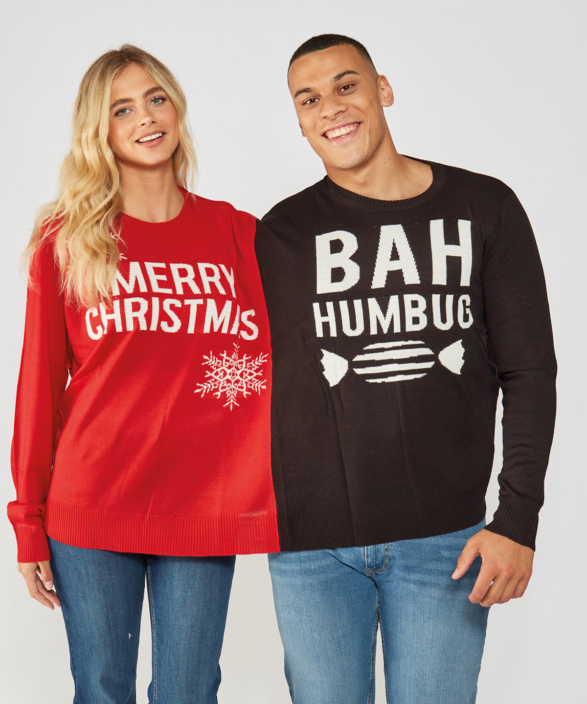 Adults Double Merry Christmas/Bah Humbug Christmas Jumper