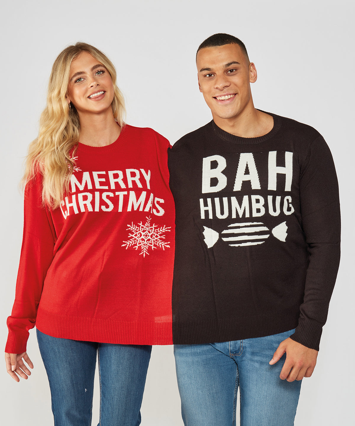 Adults Double Merry Christmas/Bah Humbug Christmas Jumper