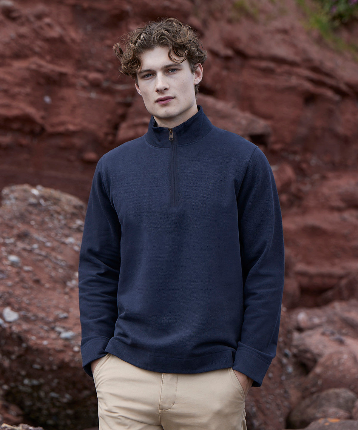 Premium piqué 1/4-zip top