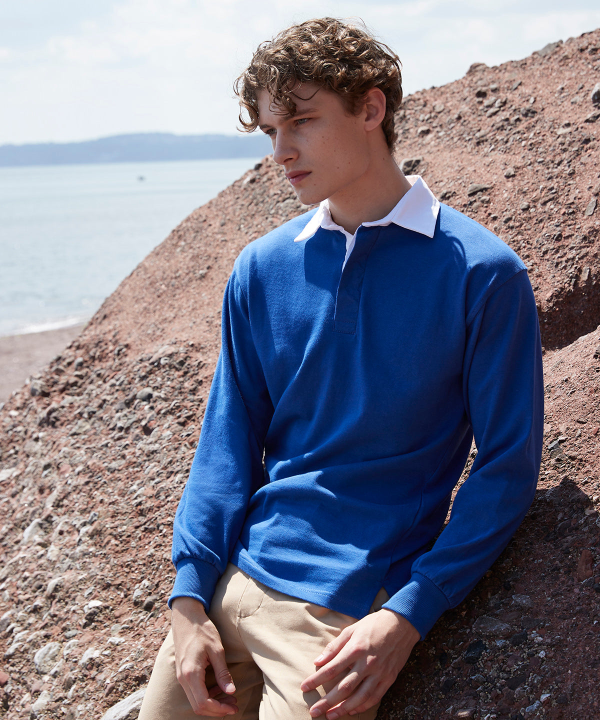 Long sleeve plain rugby shirt