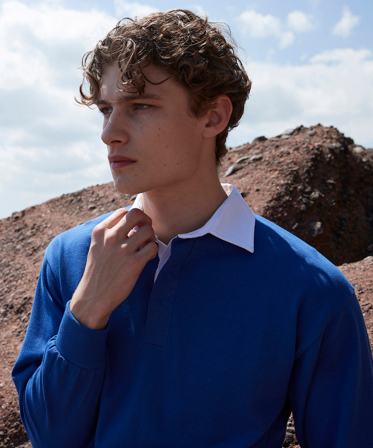 Long sleeve plain rugby shirt