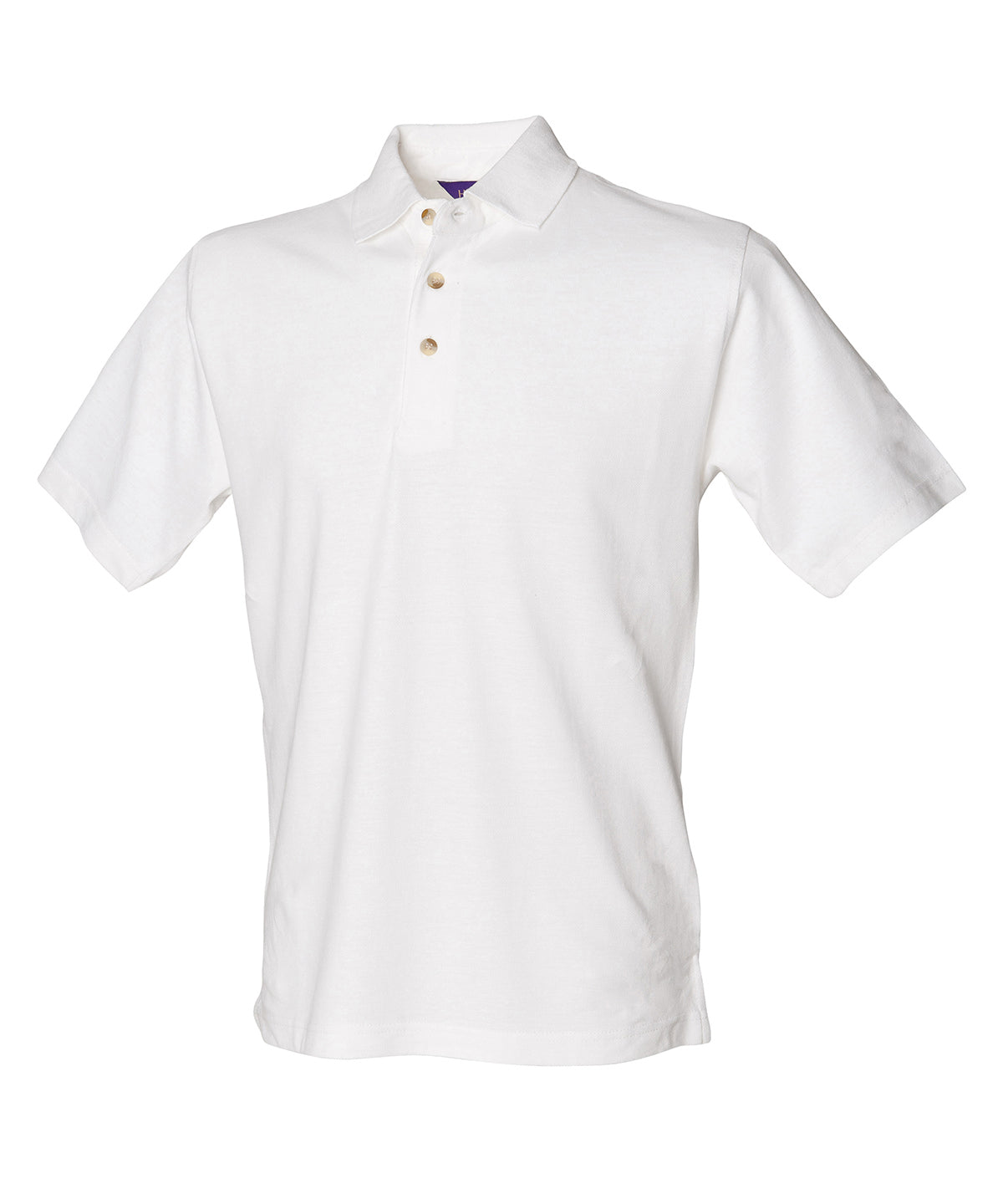 Classic cotton piqué polo with stand-up collar