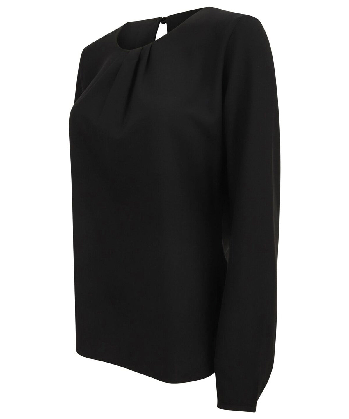Women's pleat front long sleeve blouse