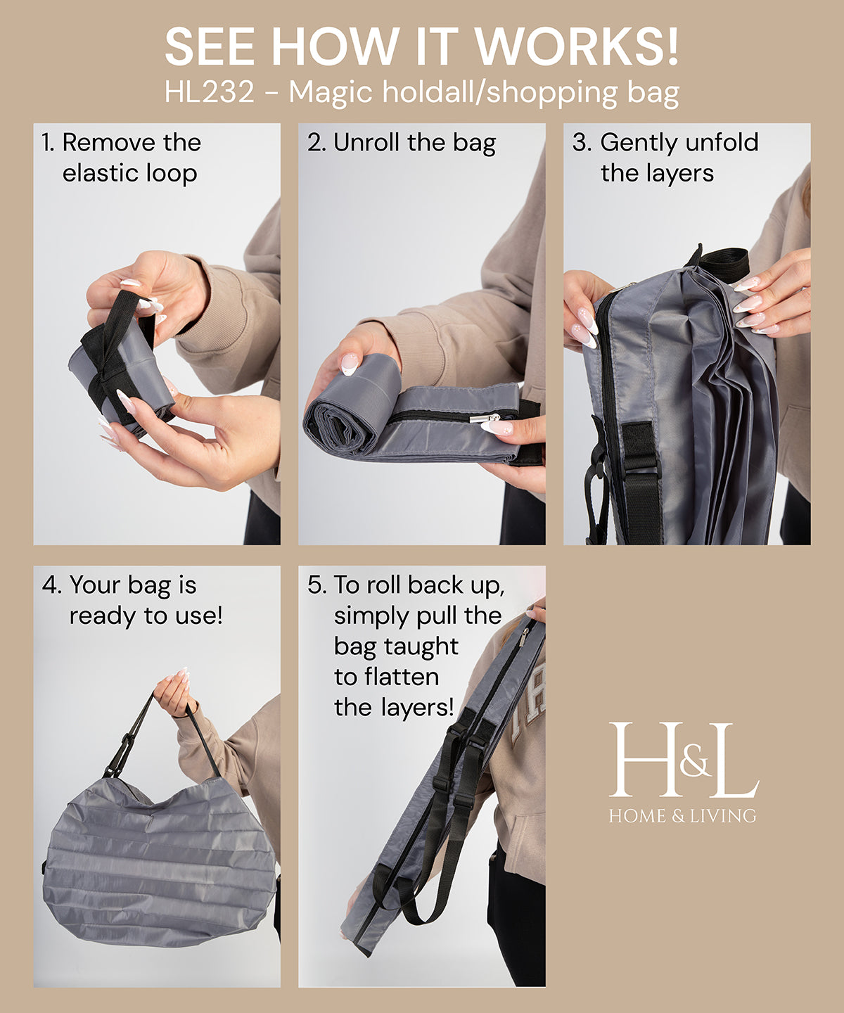 Magic holdall/shopping bag