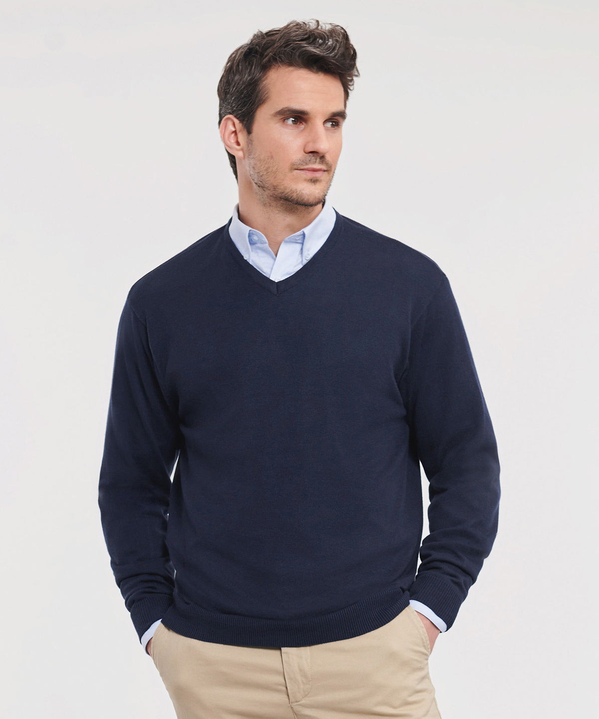 V-neck knitted sweater