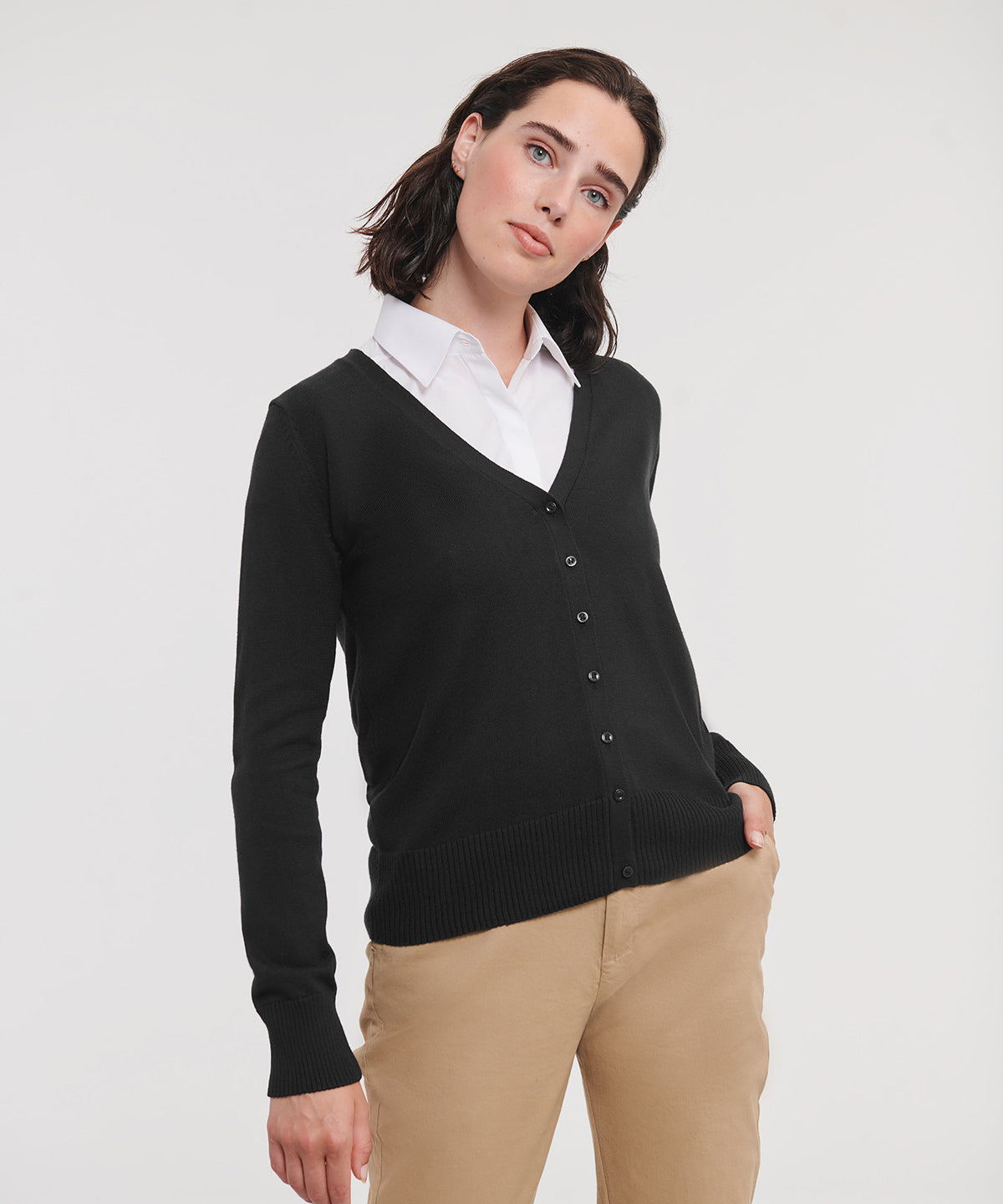 Women's v-neck knitted cardigan