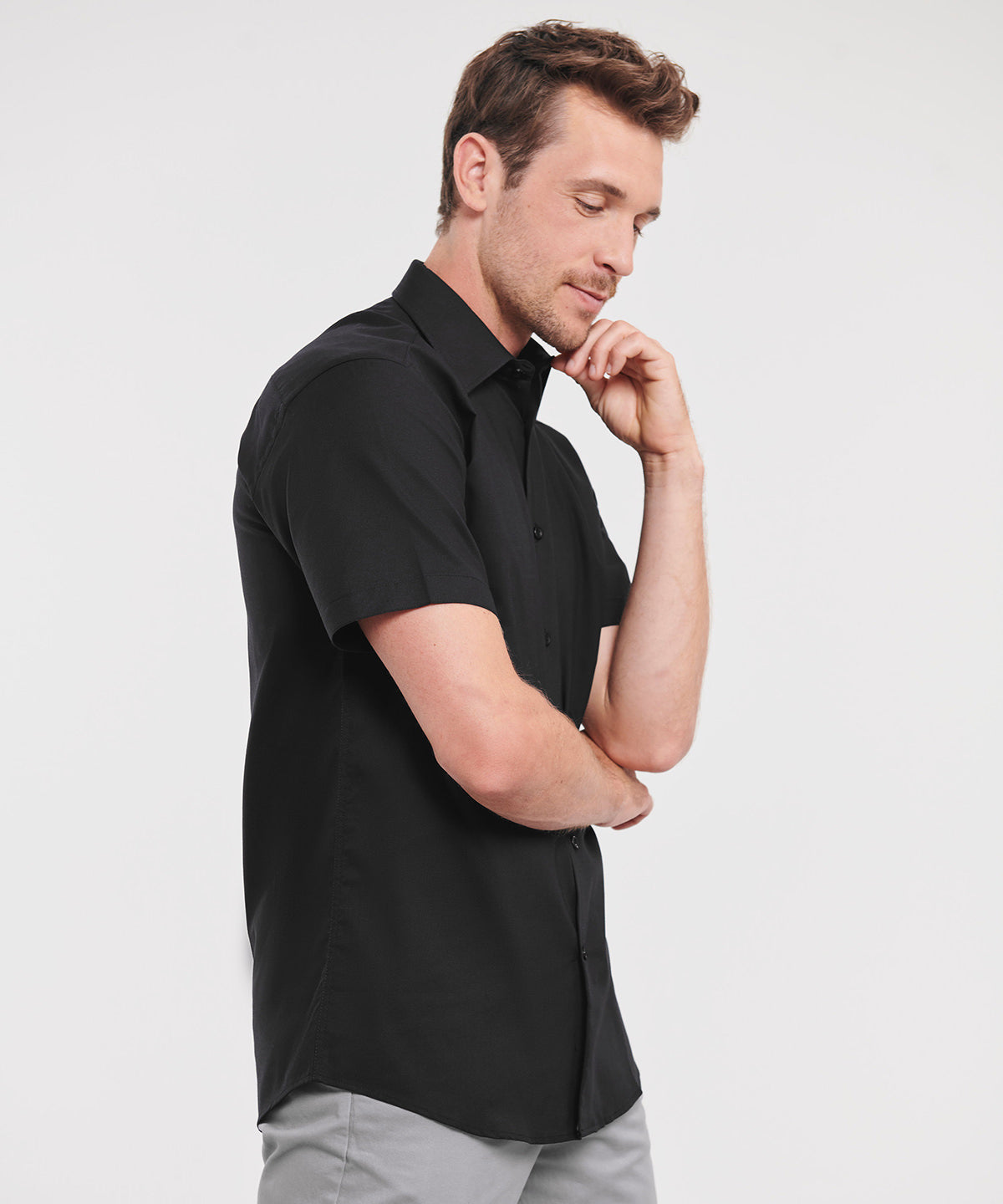 Short sleeve easycare tailored Oxford shirt