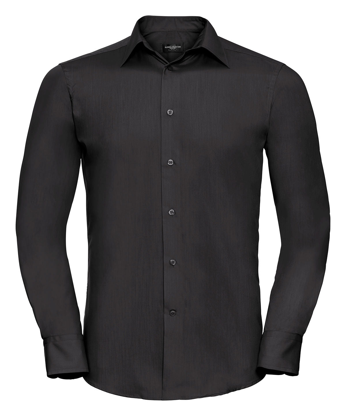 Long sleeve polycotton easycare fitted poplin shirt