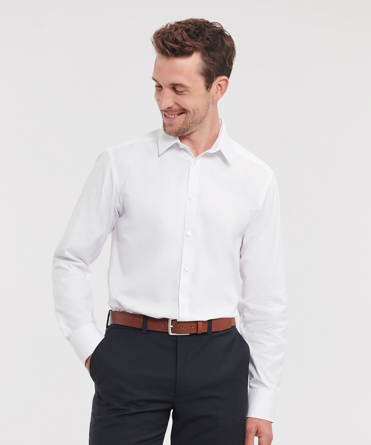 Long sleeve herringbone shirt