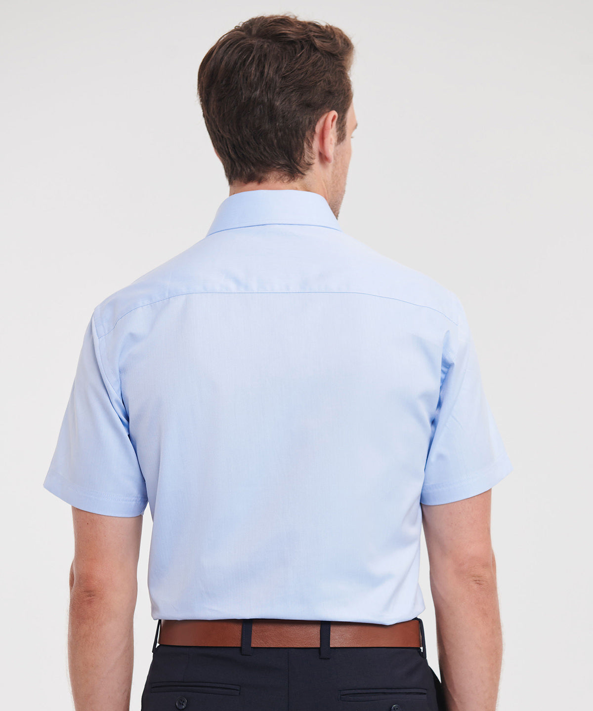 Short sleeve herringbone shirt