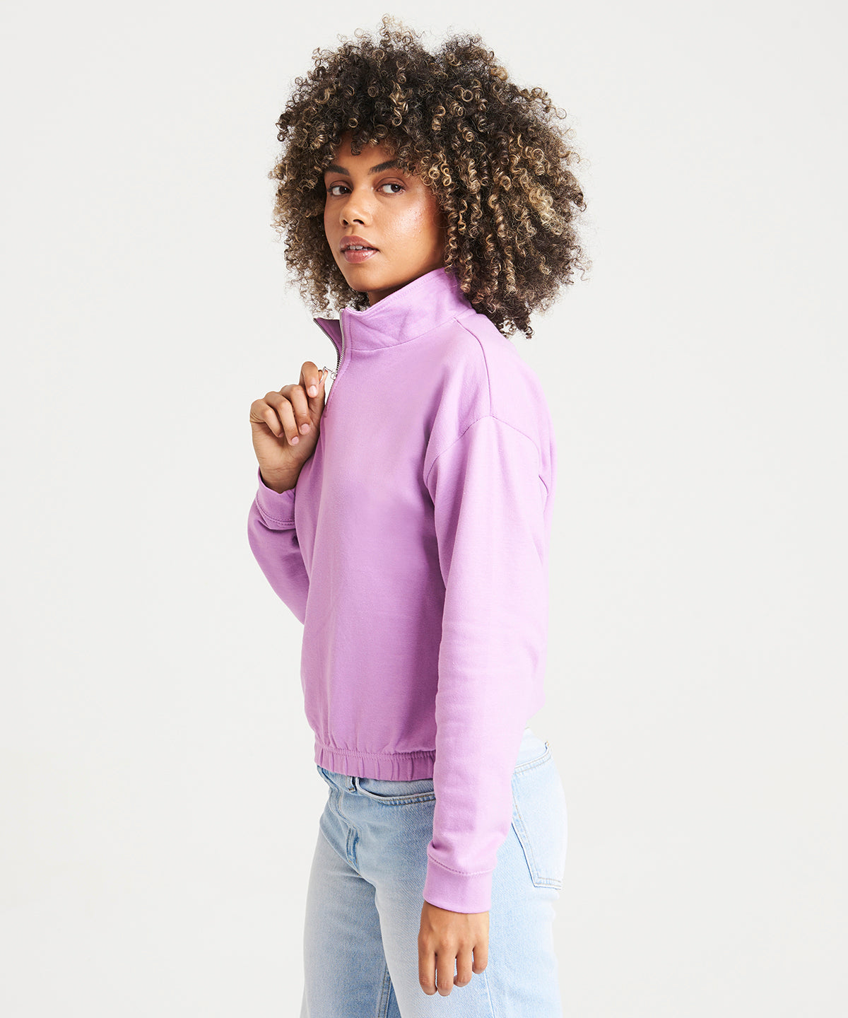 Women's cropped ¼-zip sweat