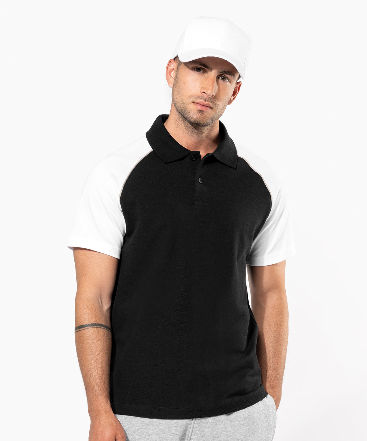 Polo baseball contrast polo shirt
