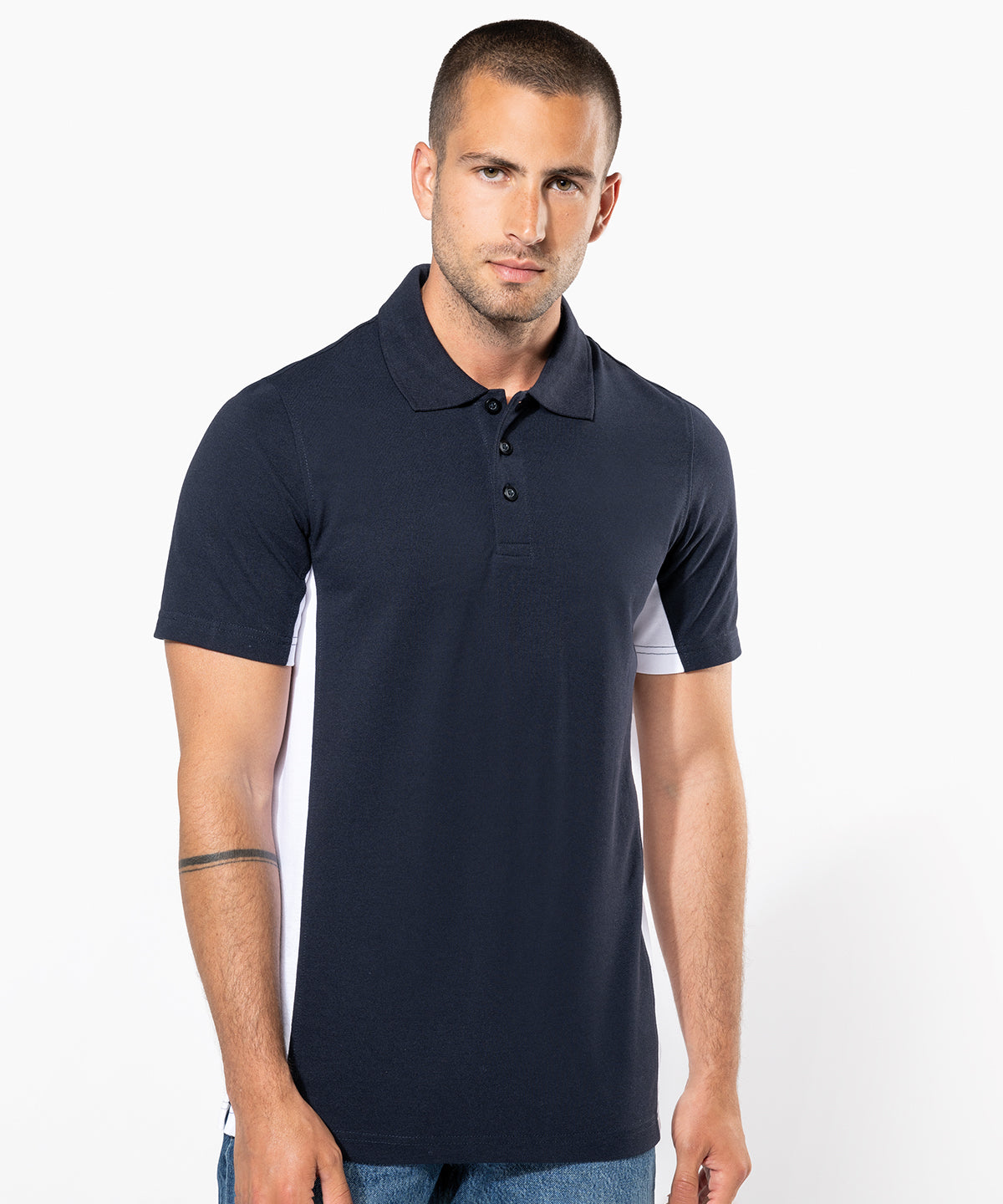 Flags short sleeve bi-colour polo shirt