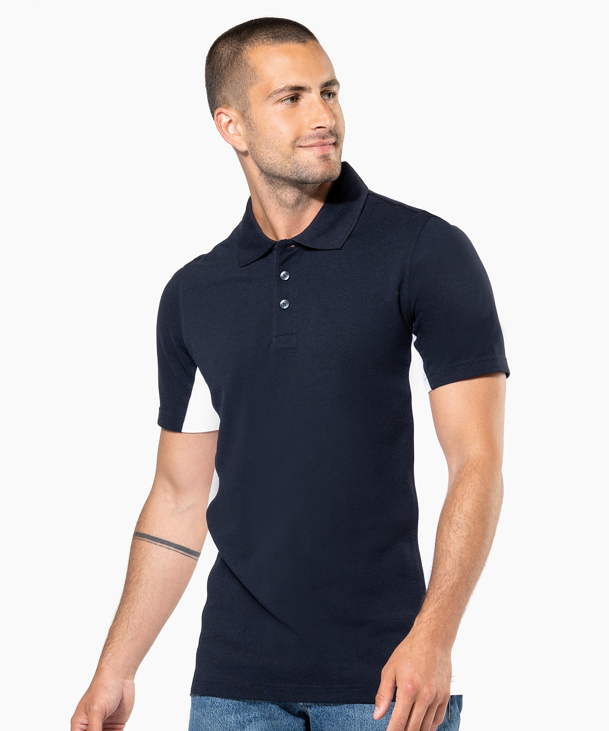 Flags short sleeve bi-colour polo shirt